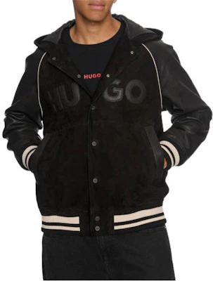 HUGO BOSS Jaket Hitam Bertudung dengan Cetakan Huruf dan Penutup Butang. 50516870-001 Purchase HUGO BOSS Jaket Hitam Bertudung dengan Cetakan Huruf dan Penutup Butang. 50516870-001