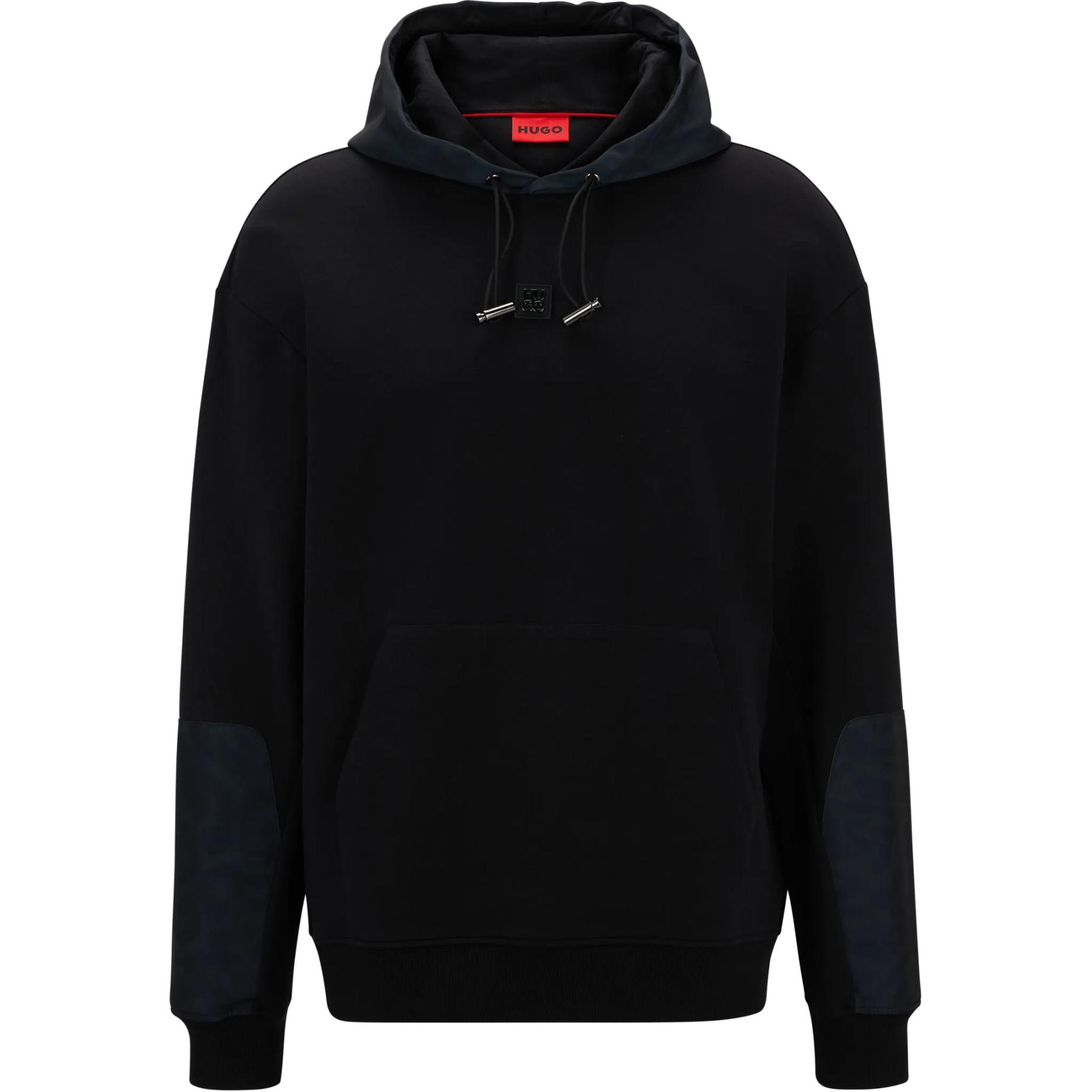 HUGO BOSS  Black Hoodie with Logo and Long Sleeves. 50516719-001