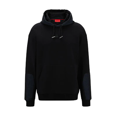 HUGO BOSS Black Hoodie with Logo and Long Sleeves. 50516719-001