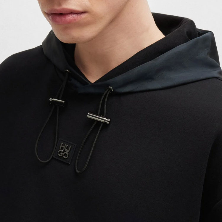 HUGO BOSS  Black Hoodie with Logo and Long Sleeves. 50516719-001 圖 6