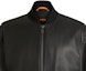 Lookbook HUGO BOSS Black Leather Jacket with Dual Zipper and Loose Fit. 50522223-001