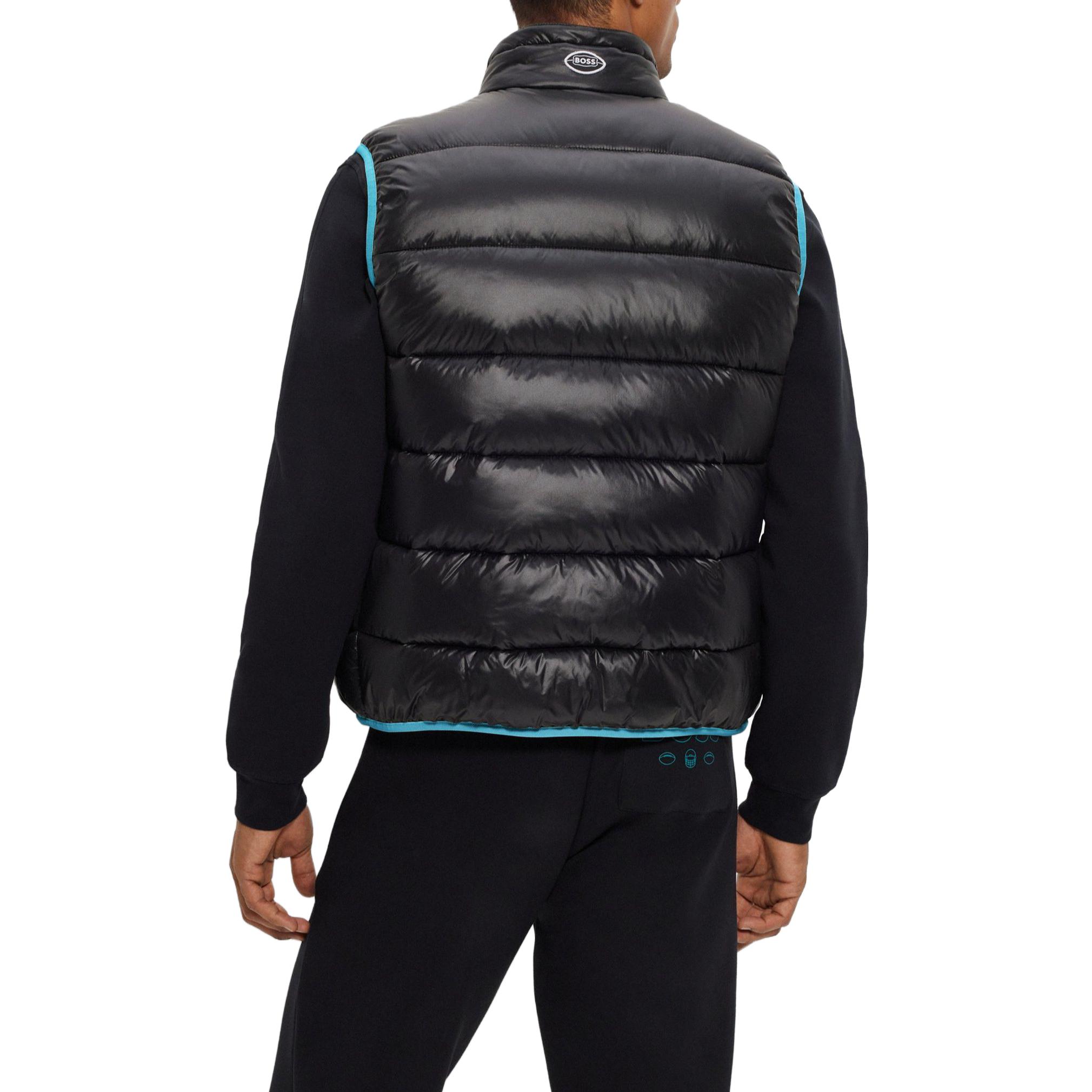 HUGO BOSS  Black Letter Print Sleeveless Cotton Vest Jacket. 50505930-001 圖 4