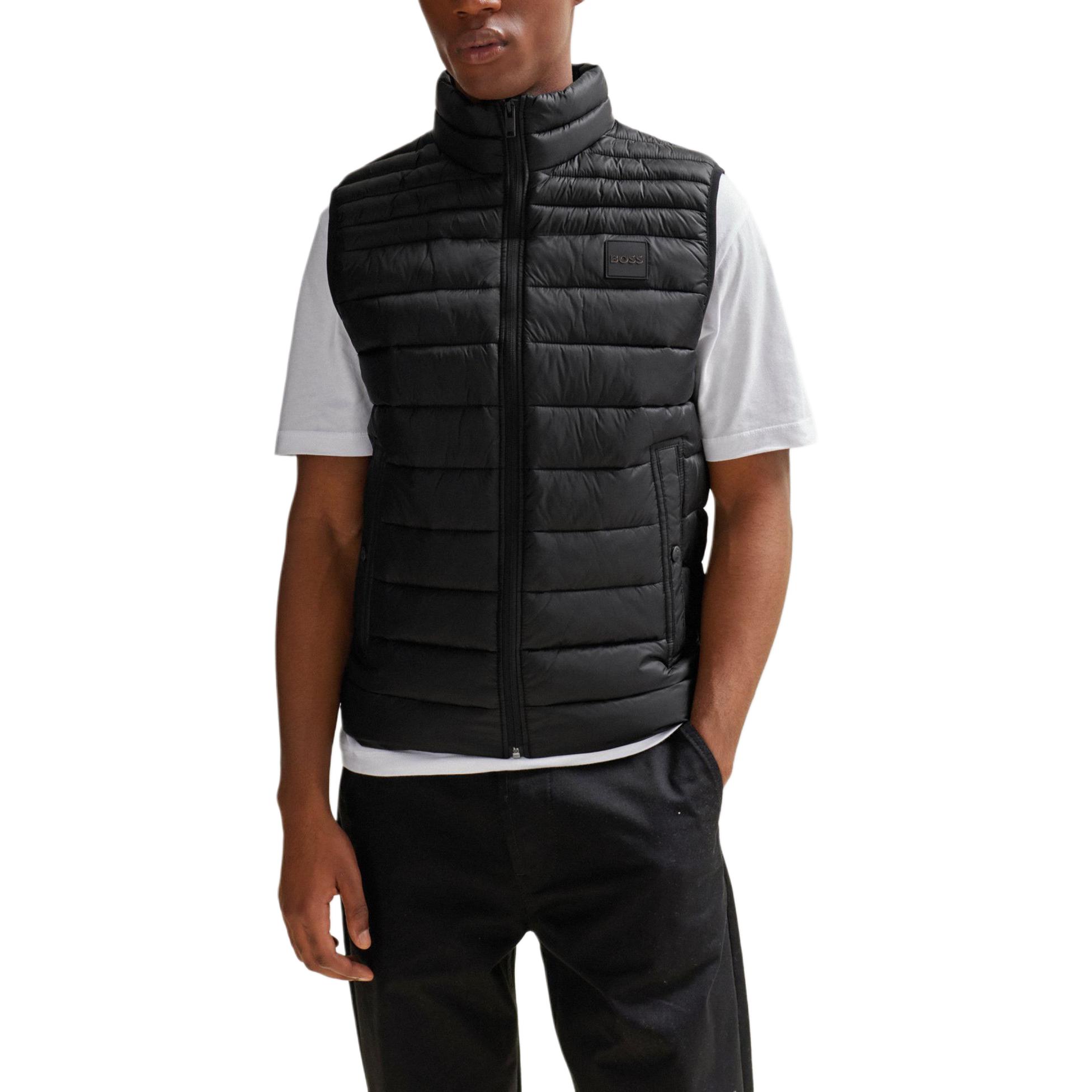 Shop HUGO BOSS 黑色輕便防水羽絨背心馬甲 50505255-001