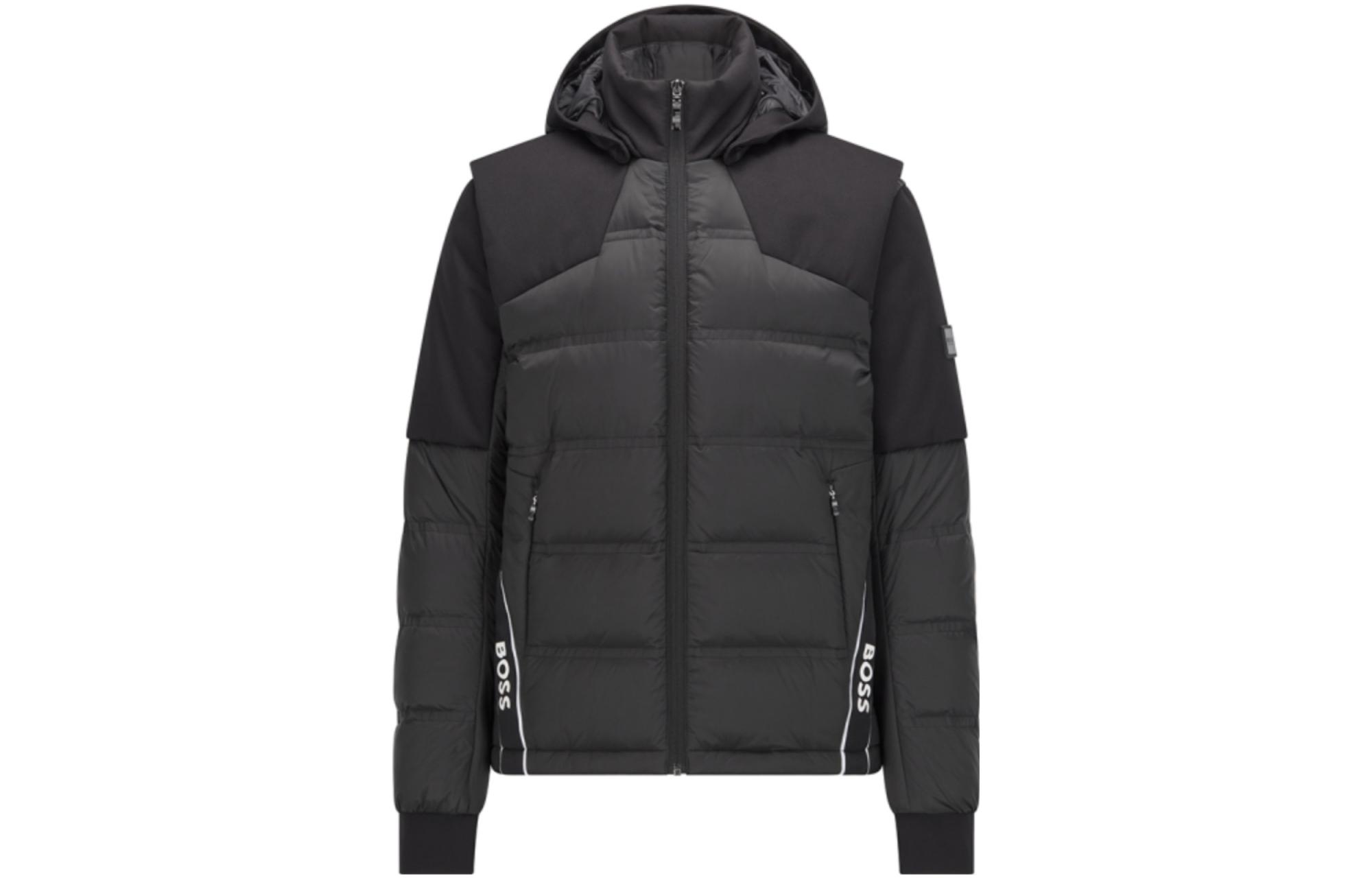 HUGO BOSS  Black Logo Detachable Hood Down Jacket with Zipper. 50463437-001 圖 2