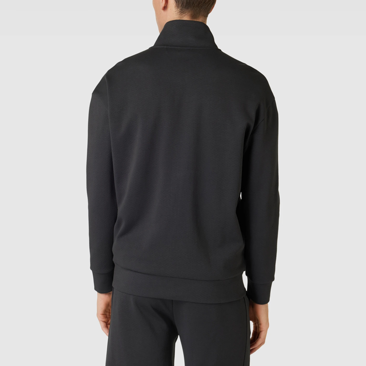 Purchase HUGO BOSS 黑色高領拉鍊休閒外套帶標誌印花。 50511413-016