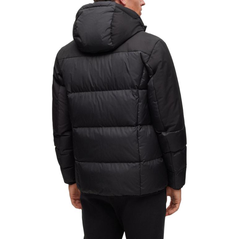 HUGO BOSS  Black Logo Print Hooded Zip Puffer Jacket. 50497558-001 圖 4