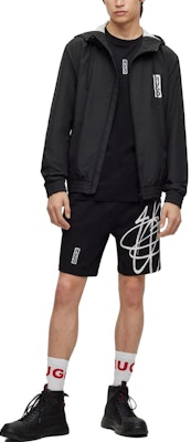 HUGO BOSS 黑色Logo印花連帽拉鍊外套 50493643-001 Lookbook HUGO BOSS 黑色Logo印花連帽拉鍊外套 50493643-001