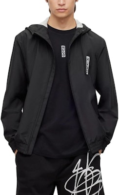 HUGO BOSS 黑色Logo印花連帽拉鍊外套 50493643-001 Shop HUGO BOSS 黑色Logo印花連帽拉鍊外套 50493643-001