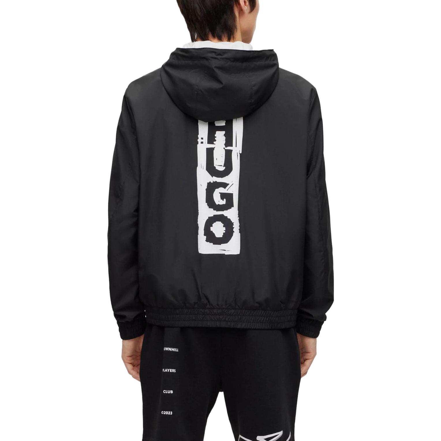 Purchase HUGO BOSS 黑色Logo印花連帽拉鍊外套 50493643-001