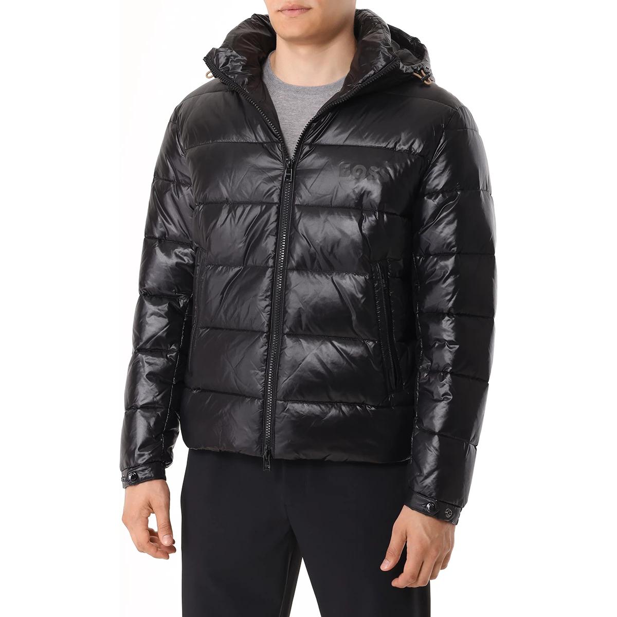 HUGO BOSS  Black Logo Printed High Collar Jacket Long Sleeve Outerwear 50520200-001 圖 4