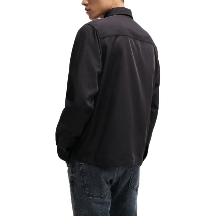 Purchase HUGO BOSS  Black Logo Zip-Up Polo Long Sleeve Shirt 50520058-001