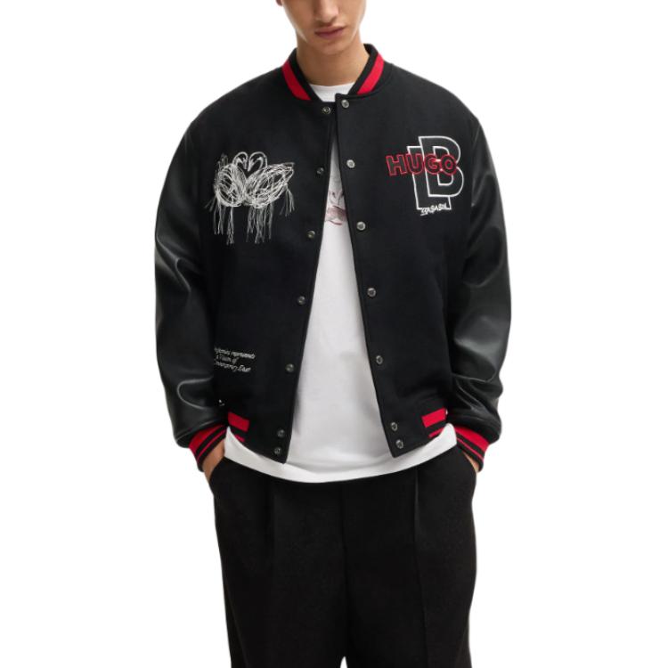 HUGO BOSS  Black Loose Fit Bomber Jacket with Logo Applique. 50525239-001 圖 3