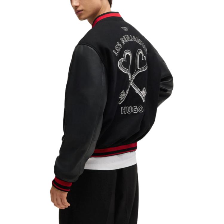 HUGO BOSS  Black Loose Fit Bomber Jacket with Logo Applique. 50525239-001 圖 4