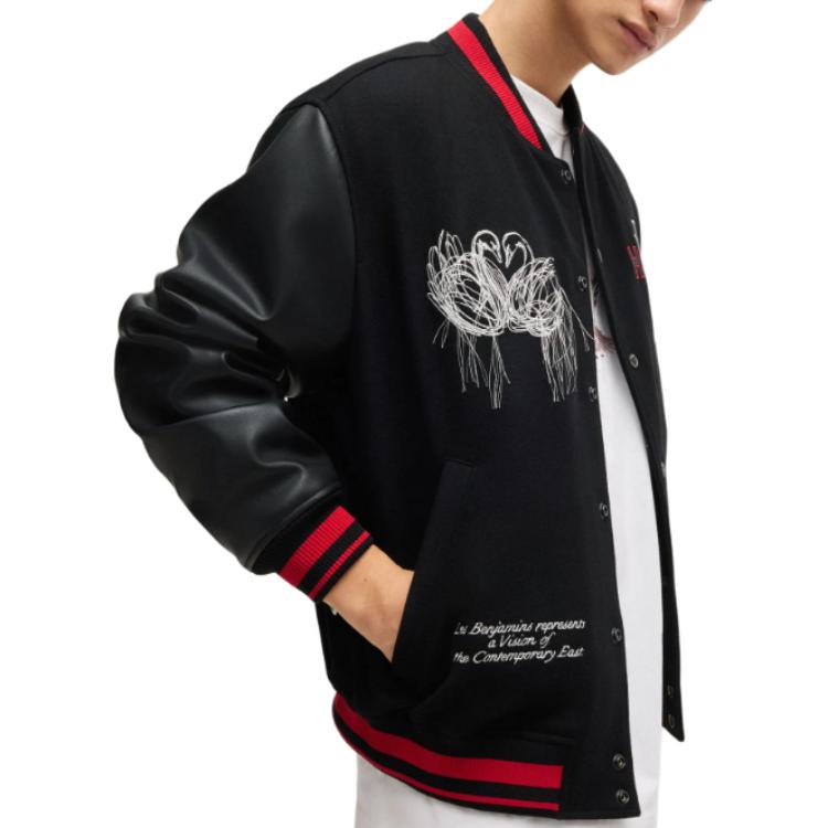 HUGO BOSS  Black Loose Fit Bomber Jacket with Logo Applique. 50525239-001 圖 6