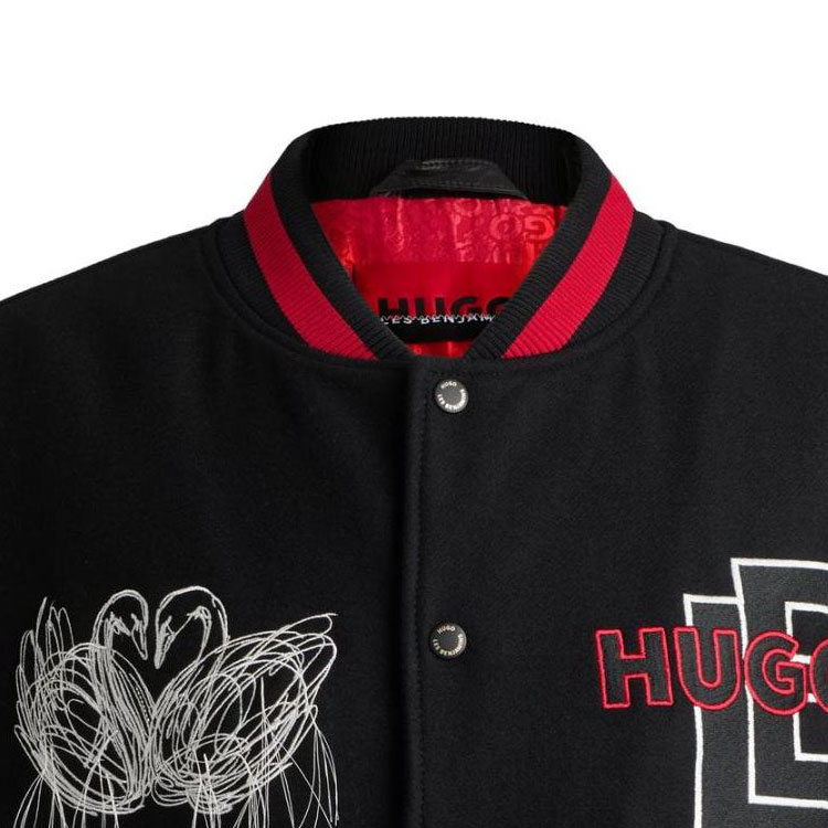 HUGO BOSS  Black Loose Fit Bomber Jacket with Logo Applique. 50525239-001 圖 8