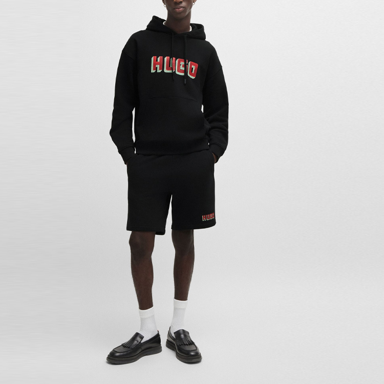 HUGO BOSS  Black Loose Fit Hoodie with Logo Print. 50516655-001 圖 3