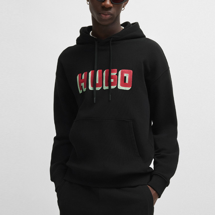 HUGO BOSS  Black Loose Fit Hoodie with Logo Print. 50516655-001 圖 5