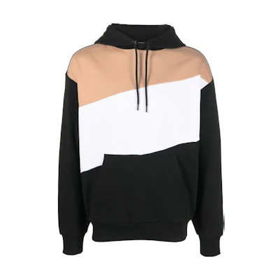 HUGO BOSS Black Loose Fit Patchwork Long Sleeve Hoodie 50495734-001