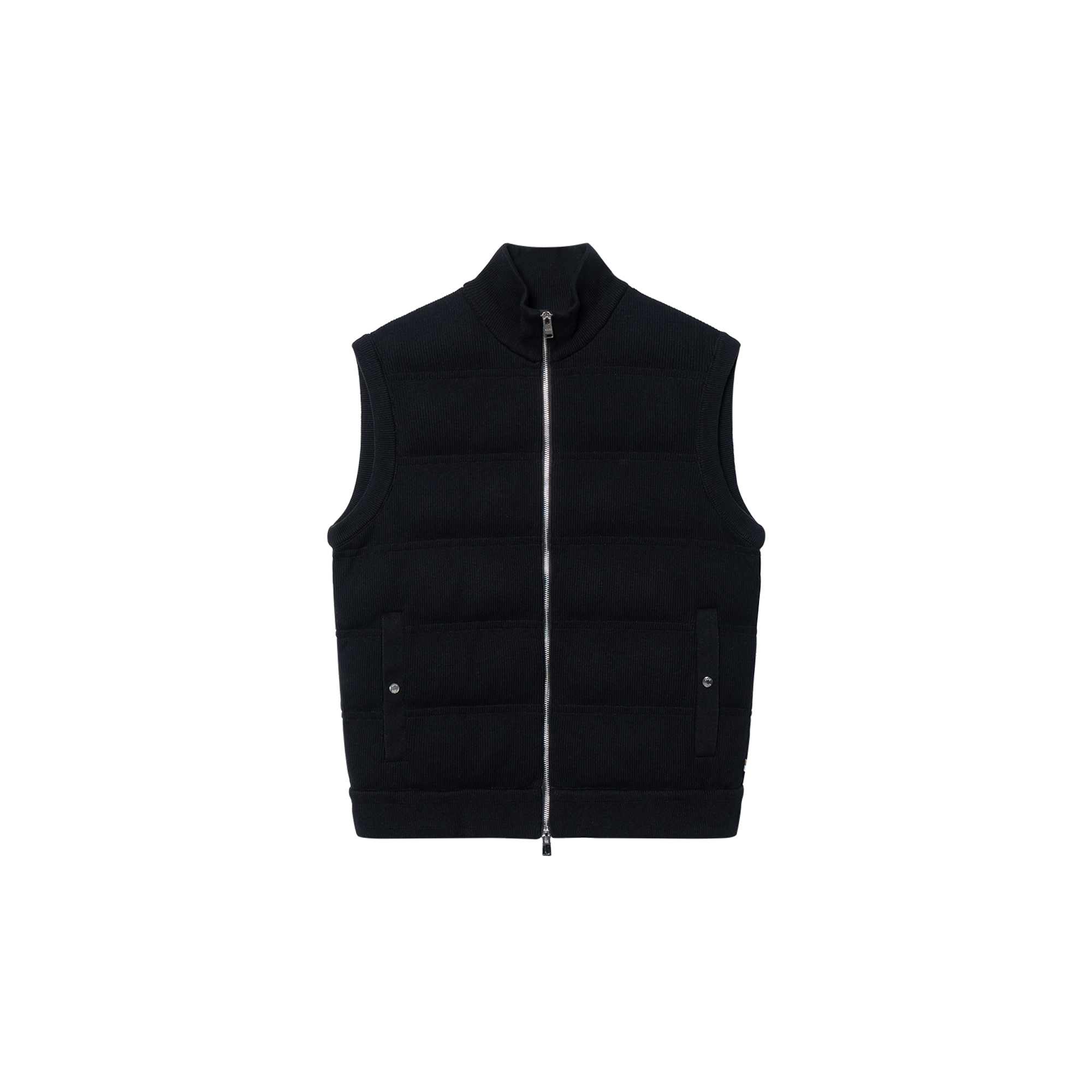 HUGO BOSS  Black Regular-Fit Sleeveless Ribbed Cotton Blend Gilet. 50500677-001