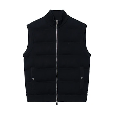 HUGO BOSS Black Regular-Fit Sleeveless Ribbed Cotton Blend Gilet. 50500677-001