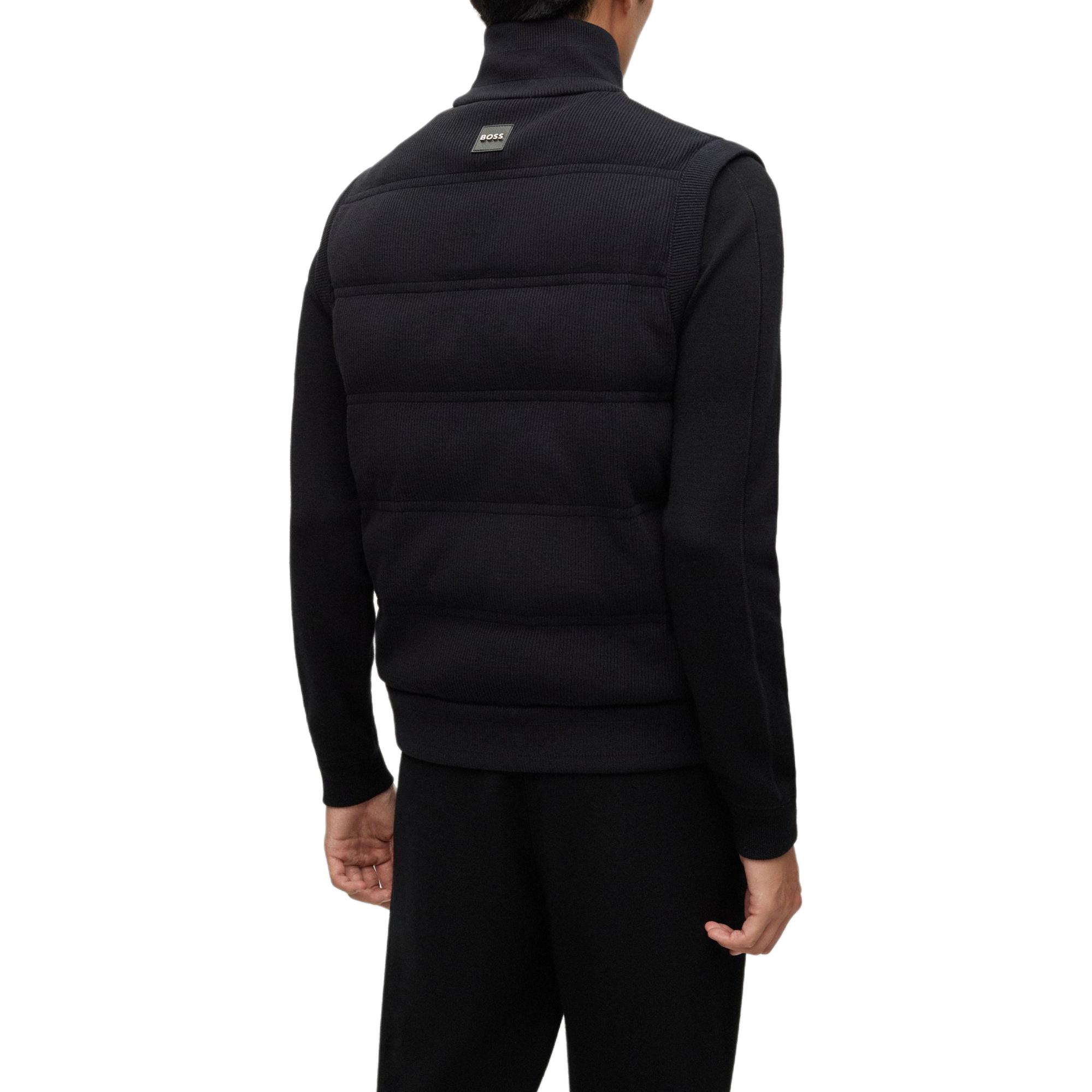 Shop 雨果博斯 黑色常规版型无袖罗纹棉混纺马甲 50500677-001