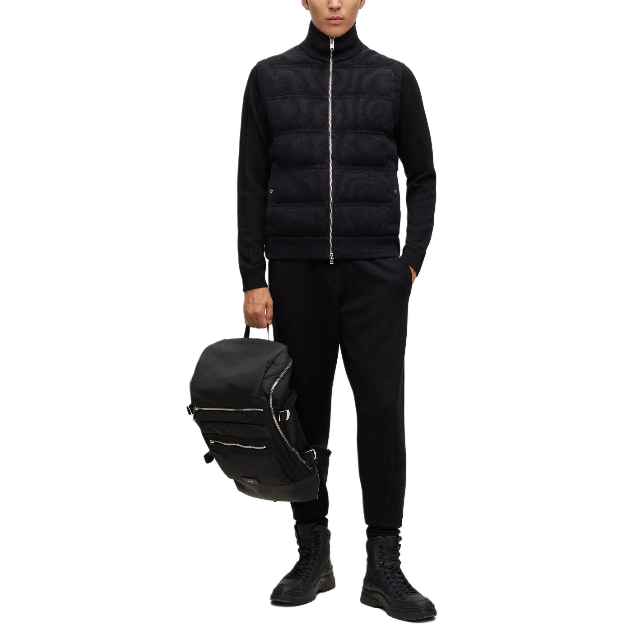 Details for 雨果博斯 黑色常规版型无袖罗纹棉混纺马甲 50500677-001