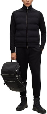 雨果博斯 黑色常规版型无袖罗纹棉混纺马甲 50500677-001 Details for 雨果博斯 黑色常规版型无袖罗纹棉混纺马甲 50500677-001