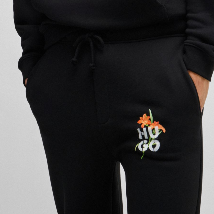 Details for HUGO BOSS 黑色休閒標誌抽繩運動長褲 50517431-001