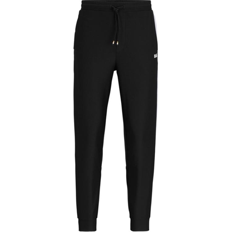HUGO BOSS  Black Relaxed Fit Joggers with Logo Print. 50506163-001
