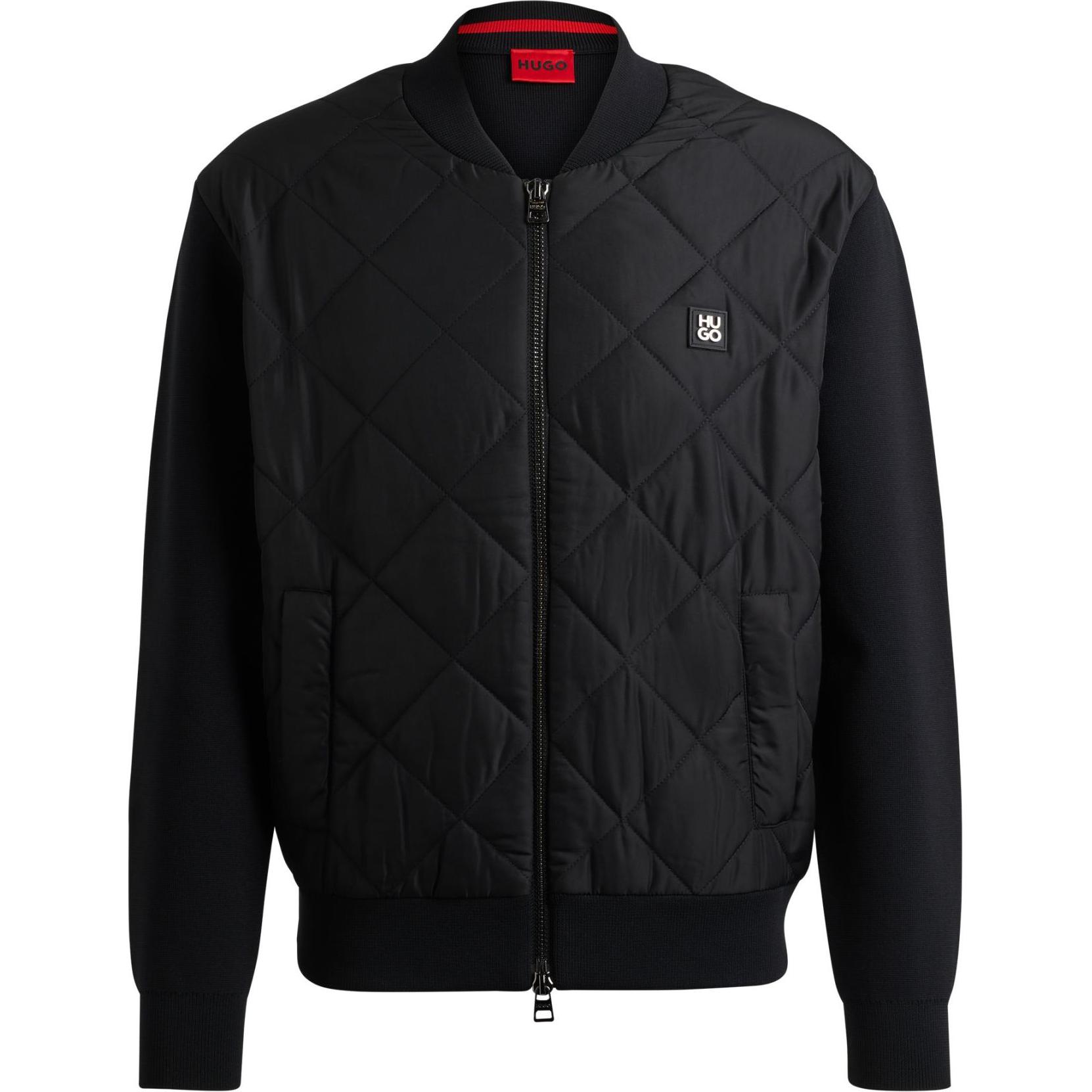 HUGO BOSS  Black Relaxed Fit Solid Logo Baseball Jacket 50516619-001 圖 2