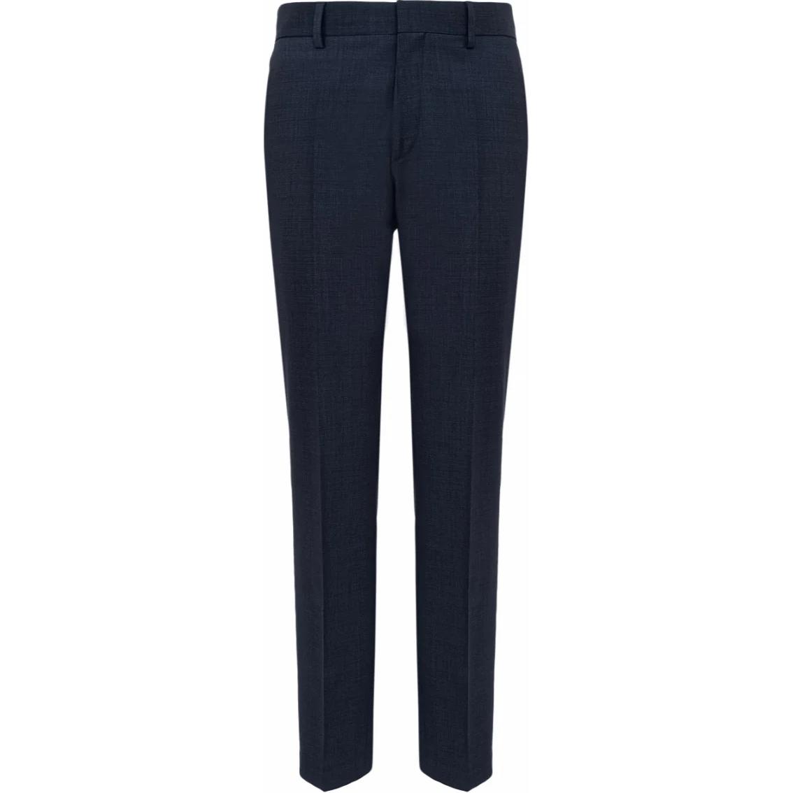 HUGO BOSS  Black Series Slim-Fit Wool Checkered Suit Pants Dark Navy. 50513348-404