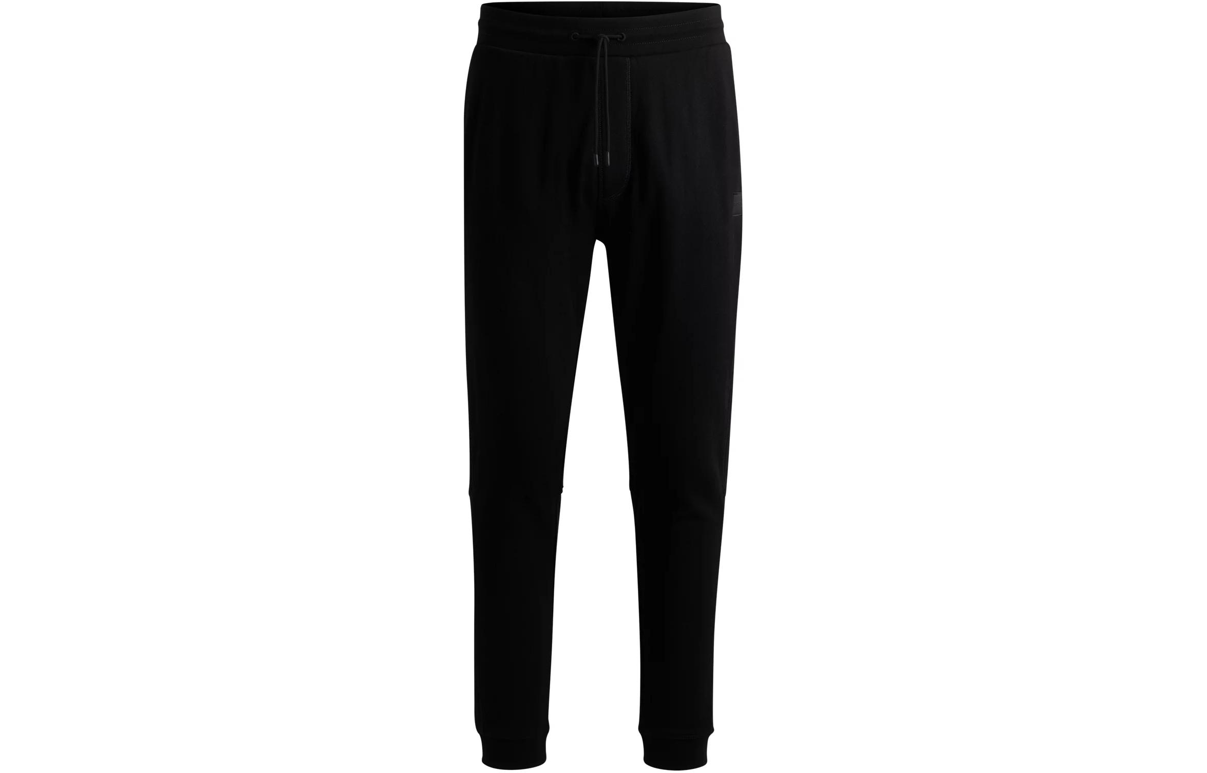 Order HUGO BOSS 黑色素面抽繩運動長褲。 50509303-001