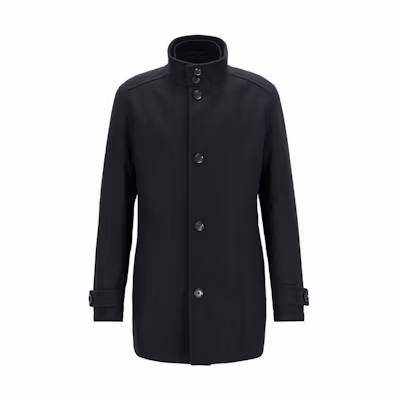 HUGO BOSS Black Solid Color Long Sleeve Mid-Length Coat Jacket 50321202-001