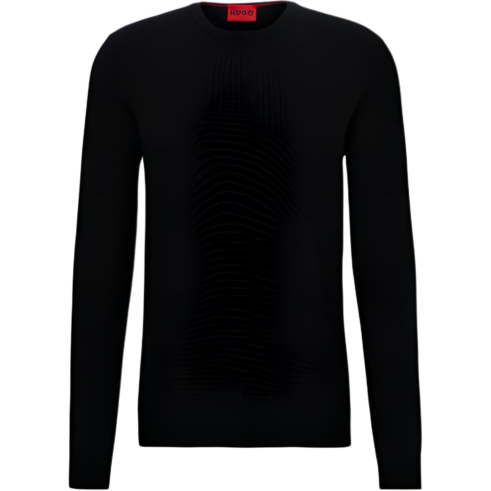 HUGO BOSS  Black Solid Crewneck Pullover Sweater Long Sleeve 50476832-001
