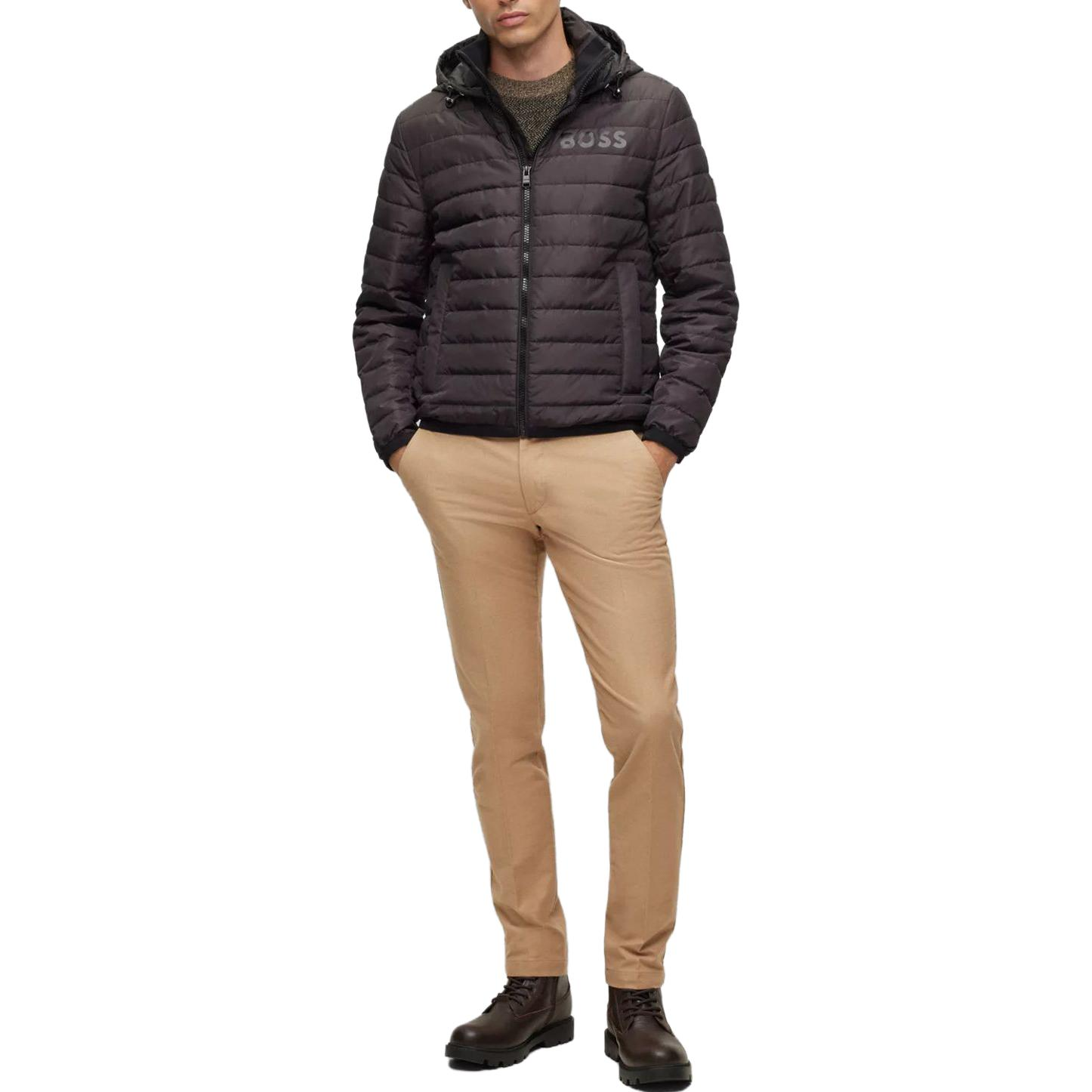 Lookbook HUGO BOSS 黑色純色全拉鏈連帽外套夹克 50510181-001