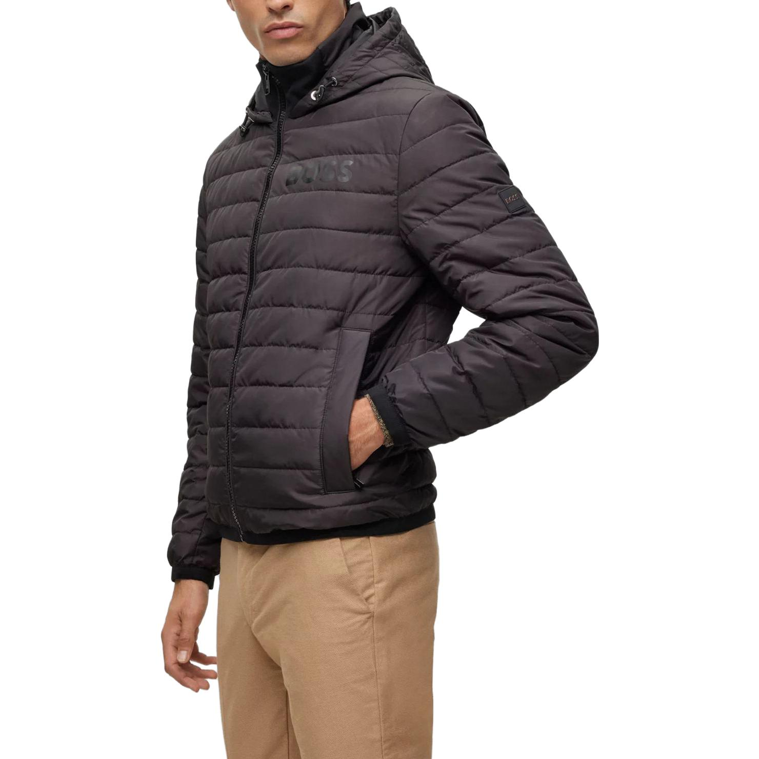 Details for HUGO BOSS 黑色純色全拉鏈連帽外套夹克 50510181-001