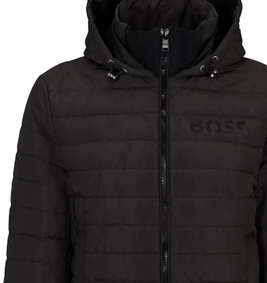 HUGO BOSS 黑色純色全拉鏈連帽外套夹克 50510181-001 Sizing HUGO BOSS 黑色純色全拉鏈連帽外套夹克 50510181-001