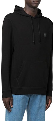 HUGO BOSS 黑色純色標誌貼布連帽上衣. 50468445-001 Details for HUGO BOSS 黑色純色標誌貼布連帽上衣. 50468445-001