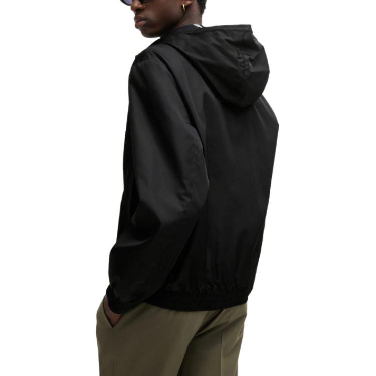 HUGO BOSS  Black Solid Logo Zip-Up Hooded Bomber Jacket 50517781-001 圖 5
