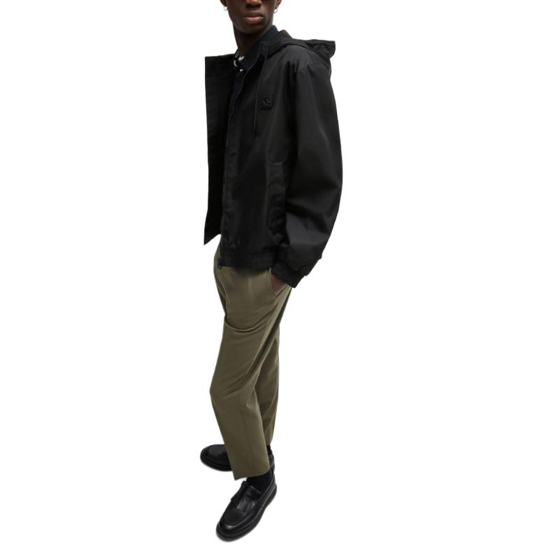 HUGO BOSS  Black Solid Logo Zip-Up Hooded Bomber Jacket 50517781-001 圖 6