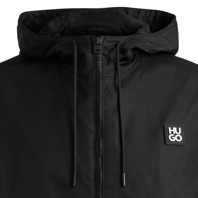 HUGO BOSS  Black Solid Logo Zip-Up Hooded Bomber Jacket 50517781-001 圖 8