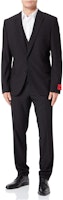 HUGO BOSS Black Solid Single-Breasted Vest Straight Suit Set 50500386-001 HUGO BOSS Black Solid Single-Breasted Vest Straight Suit Set 50500386-001