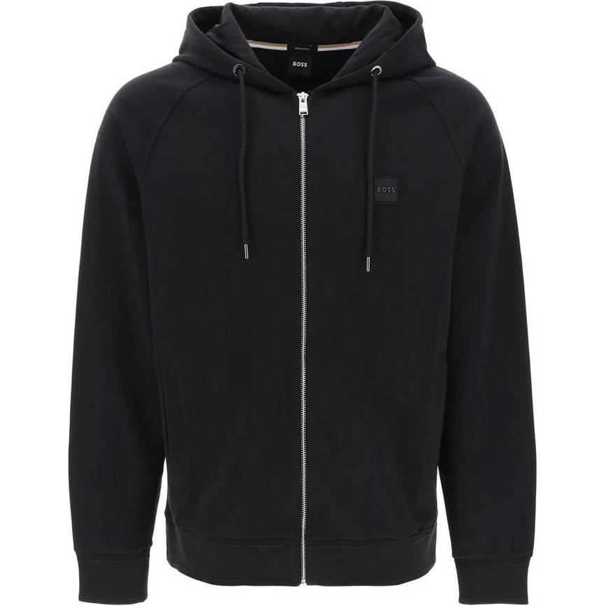 HUGO BOSS  Black Solid Slim Fit Hooded Zipper Jacket 50495272-001