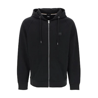 HUGO BOSS Black Solid Slim Fit Hooded Zipper Jacket 50495272-001