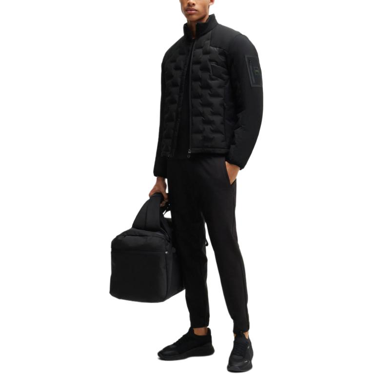 Shop HUGO BOSS Jaket Hitam Zip-Up Lengan Panjang Down. 50514344-001