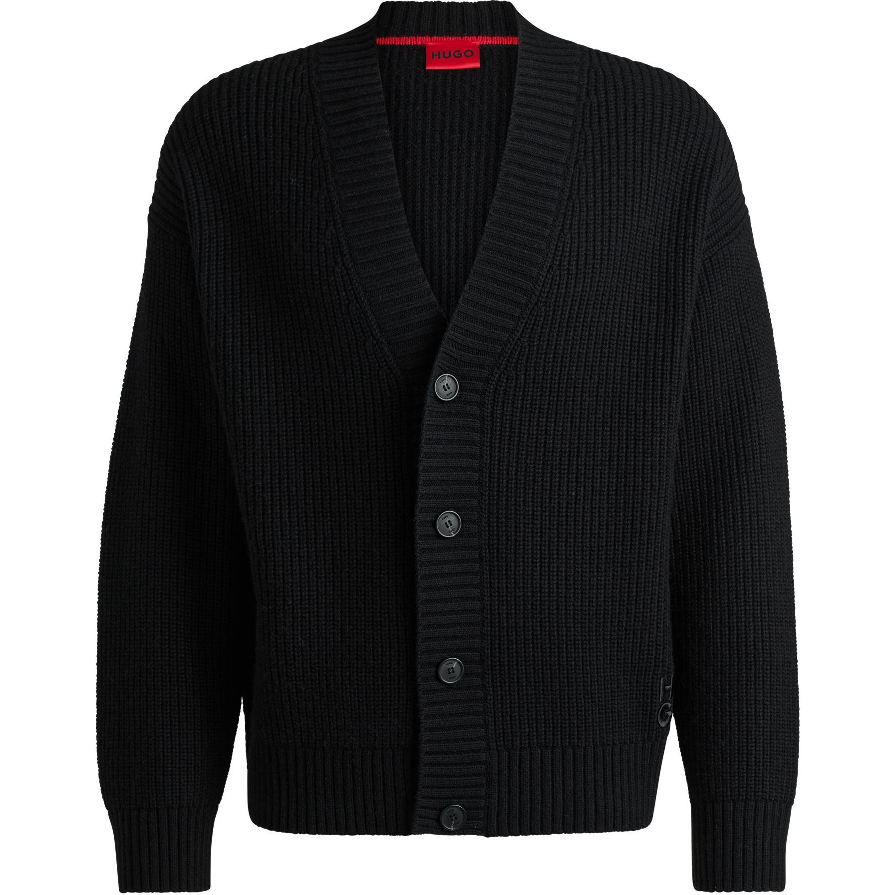 HUGO BOSS  Black V-Neck Long Sleeve Knit Cardigan 50524562-001