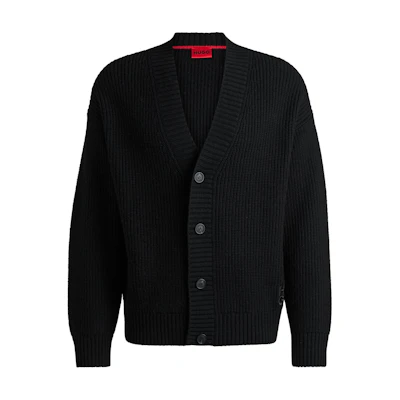 HUGO BOSS Black V-Neck Long Sleeve Knit Cardigan 50524562-001