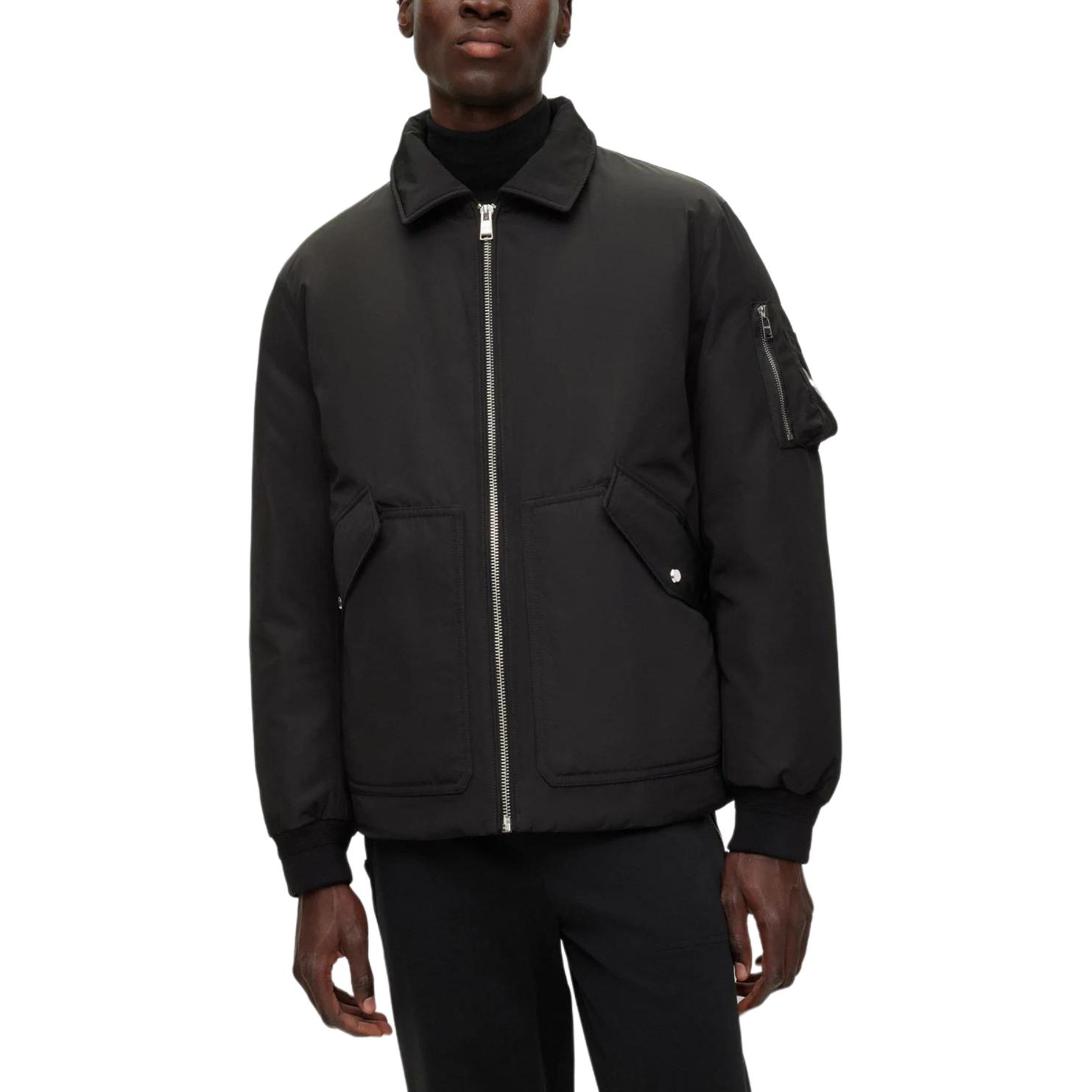 HUGO BOSS  Black Water-Repellent Jacket with Faux-Fur Collar. 50498199-001 圖 4