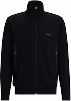 HUGO BOSS Black Zip-Up Sweatshirt Jacket with Logo Print. 50504730-001 HUGO BOSS Black Zip-Up Sweatshirt Jacket with Logo Print. 50504730-001