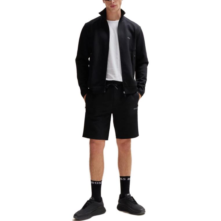 Lookbook HUGO BOSS 黑色拉鍊外套印花標誌運動上衣 50504730-001